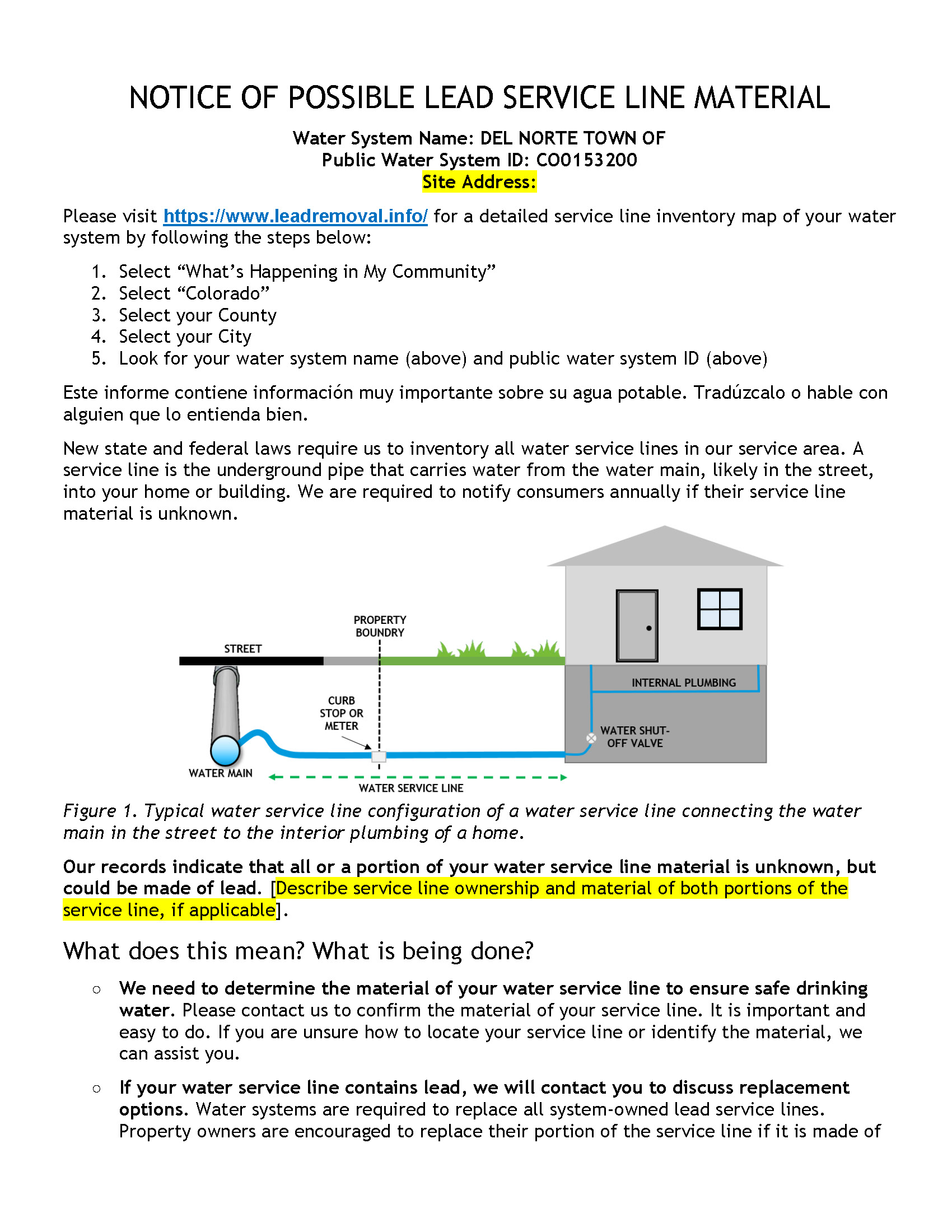 Water Line Unknown Information